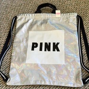 PINK Victoria's Secret Silver Iridescent Backpack